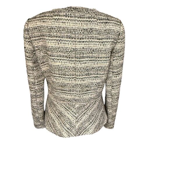 Tahari tweed silver blue zip up blazer new without tags size 8 - Picture 3 of 5